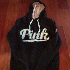 PINK pullover half zip hoodie